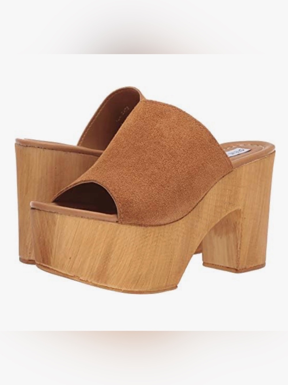 Steve Madden Tan Suede Platform Slide Clogs
